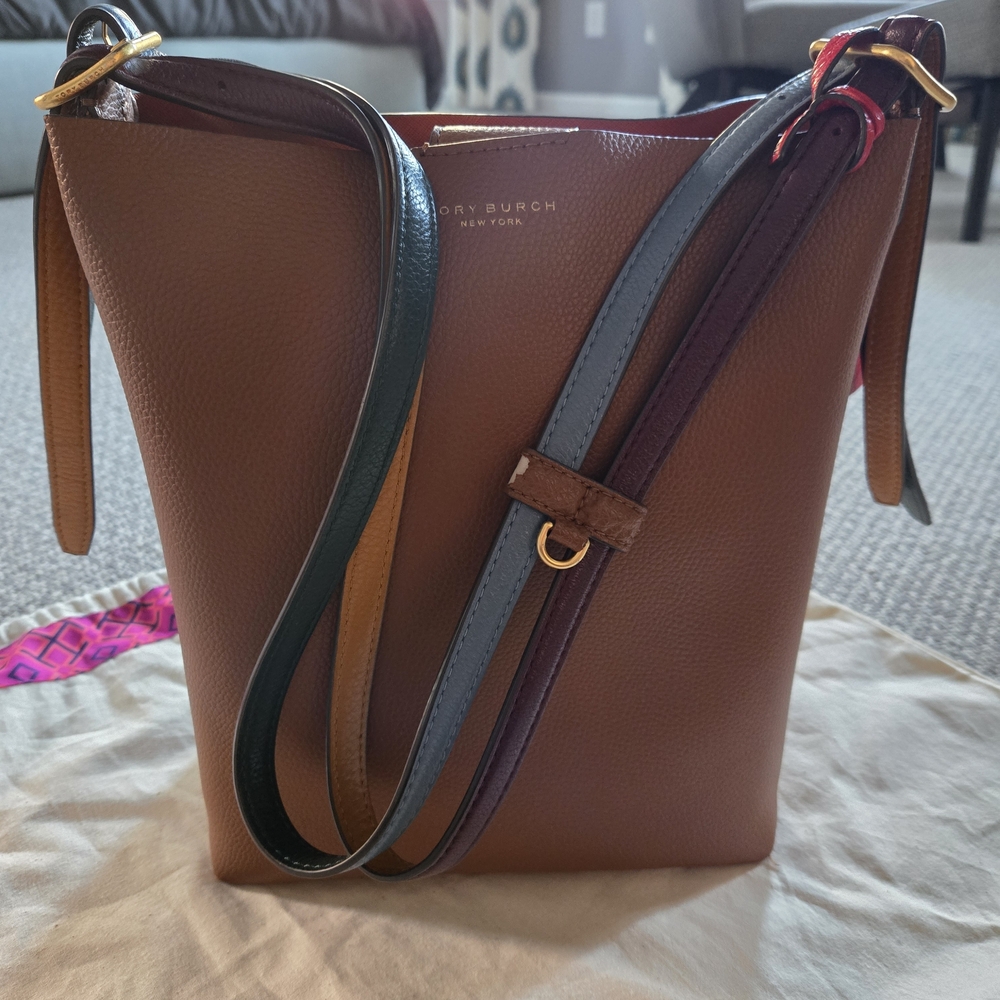 Tory Burch Perry Bucket Bag - Brown/Multi-Color Leather